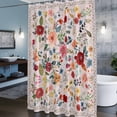 thumbnail image 6 of Colorful Flowers Square Shower Curtain, Spring Vintage Watercolor Floral Leaves Pink Waterproof Shower Curtain Set with 12 Hooks Lightweight Bath Curtains Fabric Bathroom Decor 72x72 Inches, 6 of 9