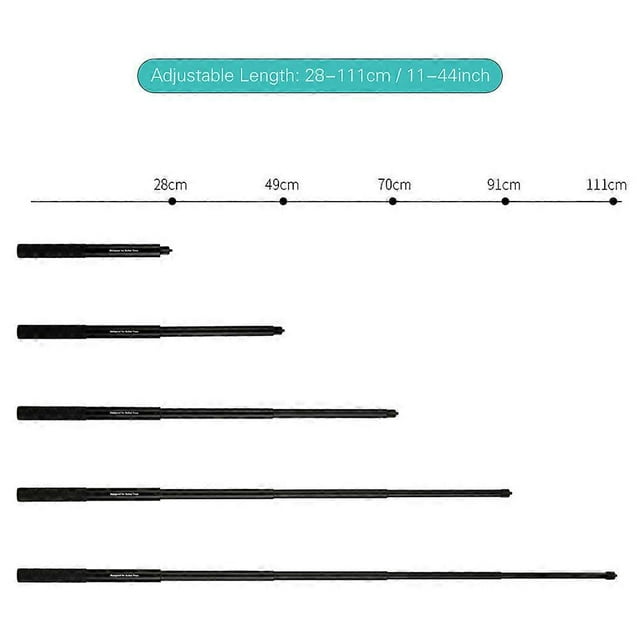 Photography Extension Rod Invisible Selfie Stick with 1/4 Inch Screw 5-Section 28cm-111cm Adjustable Length