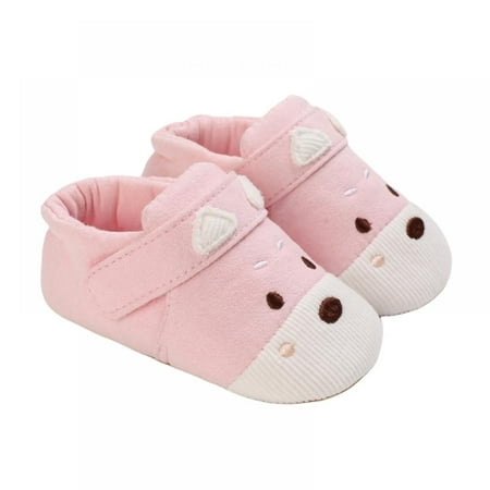 

Newborn Baby Boys Girls Slippers Soft Sole Non Skid Shoes Cute Crib Shoes Toddler First Walkers (0-6 Months) 1/S Size