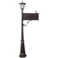 thumbnail image 2 of Mailbox/Post Light Combination Kit , Post with Mailbox, Fluted Base, Decorative Modern Mailbox with Post, Stratford Heavy Duty Cast Aluminum Mailboxes for Outside, Mailbox Post Large Mail Box, 2 of 12