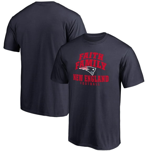 Men's Navy New England Patriots Faith Family T-Shirt