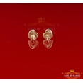 thumbnail image 4 of King of Bling's 10K Real Yellow Gold with 0.05CT Real Diamonds Men's/Women's stud Heart Earrings, 4 of 12