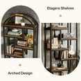thumbnail image 4 of Fnova 71" Tall Arched Storage Shelf Unit, Industrial Staggered Open Bookcase Display for Living Room Bedroom Home Office Entryway, 4 of 12