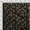 thumbnail image 2 of oneOone Silk Tabby Black Fabric Flower & Leaves Watercolor Sewing Material Print Fabric By The Yard 42 Inche Wide, 2 of 4