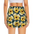 thumbnail image 4 of Goofa Sunflowers Printed Women 2 in 1 Running Shorts,Quick Dry Athletic Workout Shorts,High Waisted Athletic Shorts with Liner Pockets-, 4 of 9