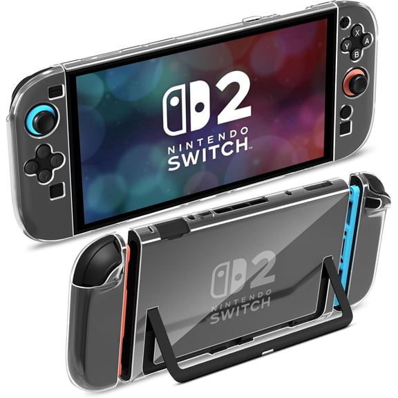 Dockable Clear Case for Nintendo Switch 2 (2025) – Slim Fit Protective Cover with Soft TPU Grip & Hard PC Back – Shockproof, Anti-Scratch