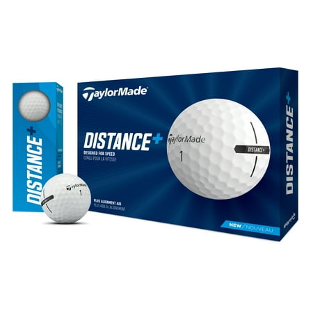 TaylorMade 2021 Distance Plus Golf Balls  12 Pack  White