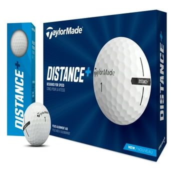 TaylorMade 2021 Distance Plus Golf Balls, 12 Pack, White