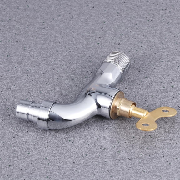 PENIKOKO Durable Metal Faucet with Lock Plated Silver Sleek Downward Spout 1Pc