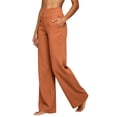 thumbnail image 5 of hoksml Women's High Waisted Wide Leg Pants Stretch Solid Casual Trousers with Pockets for Work Office Daily Wear, 5 of 9
