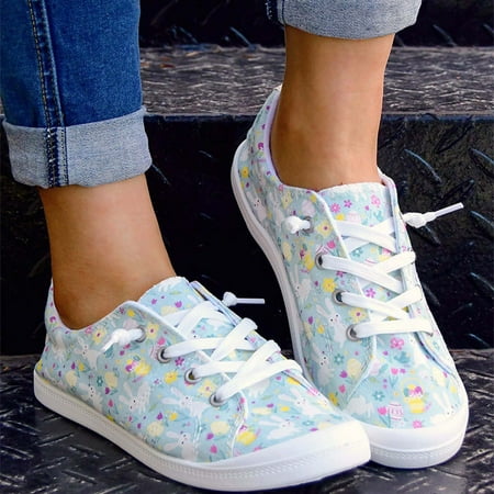 

Womens Fashion Cute Cartoon Printing Round-Toe Flats Shoes Lightweight Soft Comfortable Casual Shoe