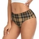 thumbnail image 2 of Balery khaki coffee plaid Ropa Interior de Algodón para Mujer con Dibujo – Braguitas Cómodas y Elásticas, Estilo Clásico-4X-Large, 2 of 6