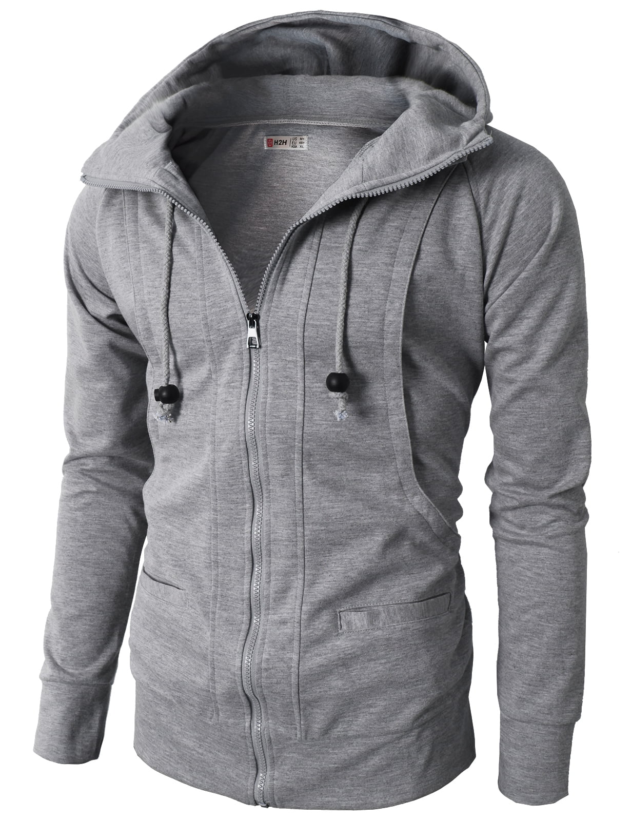 H2H Mens Casual Slim Fit Hoodie Raglan Long Sleeve Sweatshirts Fleece Lining Basic Designed