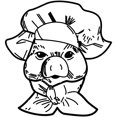 thumbnail image 4 of Pig Chef Art Rubber Stamp, Laser Engraved Craft Stamp on Wood Mounted Block, Size 1-3/4” x 1-3/4”, Made in USA, 4 of 7
