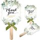 thumbnail image 1 of Wedding Fans for Guests - 10PCS Floral Design Handheld Fans with Wooden Handle and Green Ribbon for Ceremony Reception, 1 of 5