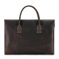 thumbnail image 3 of Genuine Leathe 14''15.6'' Laptop Office Bag  High Quality A4 Brown Genuine Crazy Horse Leather Executive Men Briefcase Portfolio (Coffee Large), 3 of 7