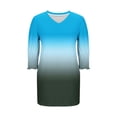 thumbnail image 6 of Ashirexll Midi Dresses for Women, Flowy Dresses for Women, Fashion Leisure Solid Color Elastic Cuff Long Sleeve V-Neck Dress, 6 of 7