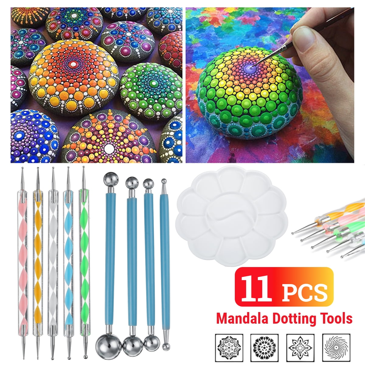10 Pcs/ Set Acrylic Mandala Dotting Tools, Painting Rocks Mandala