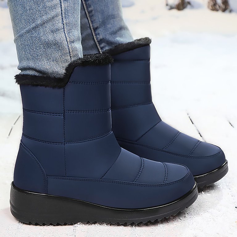 Gyexs Mens Snow Boots, Womens Winter Shoes Wide Width, Fold  display picture 1