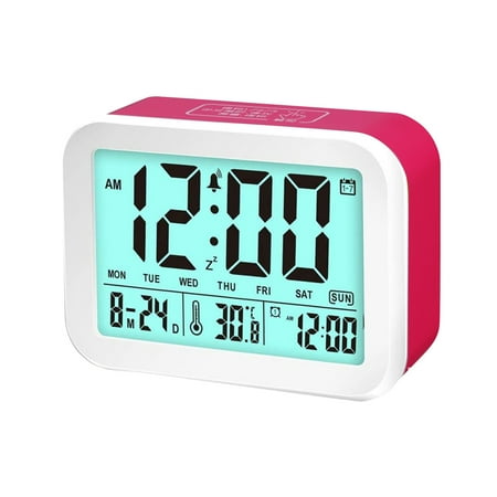 Partheme Bluetooth Alarm Clock Radio Speaker with Mirror, Portable Stereo Sound TF Card Slot, Multifunctional Small Audio for Bedroom Desk Travel, As Show