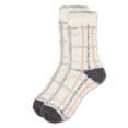 thumbnail image 3 of MeMoi Women's Plaid Marshmallow Cozy Crew Socks - Womens - Female, 9-11, Ivory, 3 of 3