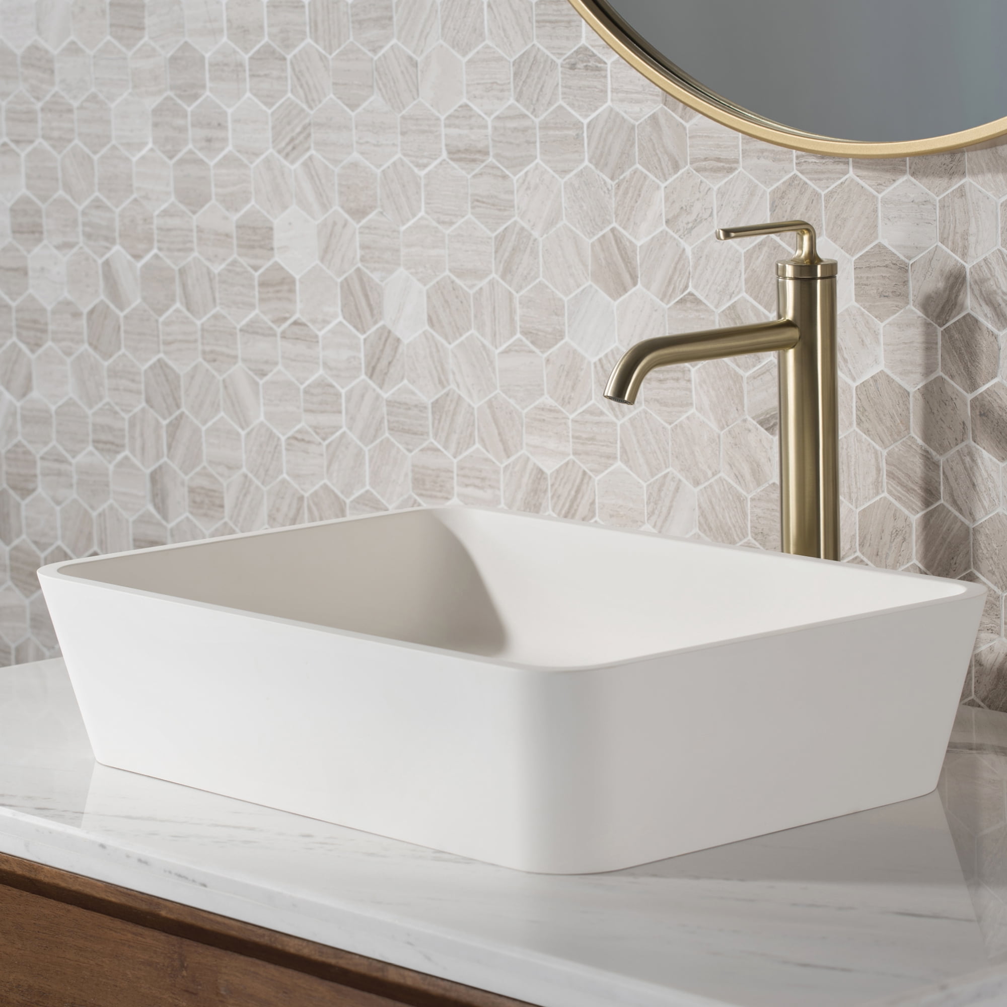 Ramus™ Single Handle Vessel Bathroom Sink Faucet with Pop-Up Drain in Brushed Gold (2-Pack)