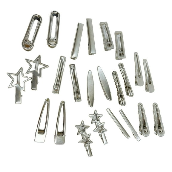 JZROCKER 24Pieces Star Hair Clip Japanese 2000s Hairpin Side Barrette Duckbill Clip Female Hair Shaping Decoration for Dail