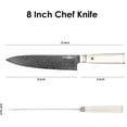 thumbnail image 2 of Kegani Chef's Knife - 8 Inch Professional Damascus Chef Knife, 67 Layers Japanese VG-10 Damascus High Carbon Kitchen Cooking Knife Ultra-Sharp Knives- Ergonomic Handle, 2 of 6
