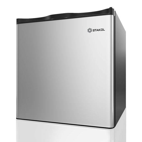 STAKOL 1.1 cu.ft. Compact Single Door Mini Upright Freezer w/Stainless Steel Door Dorm
