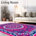 thumbnail image 2 of ODIKA 3'x5' Machine Washable Non-Slip Area Rug, Ocean Symmetrical Art Floor Covering Water Resistant High Traffic Rug, Pink, 718045, 2 of 7