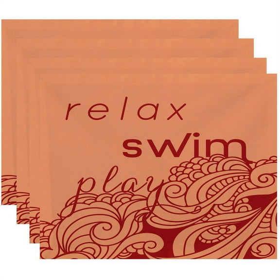 Simply Daisy 18" x 14" Mellow Mantra Word Print Placemats, Set of 4