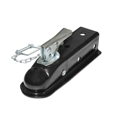 Black Trailer Coupler 2 X 2 Hitch Ball Coupling Straight Tongue 3500 Lbs RV Parts Camper Caravan Accessories ,Dependable Strength