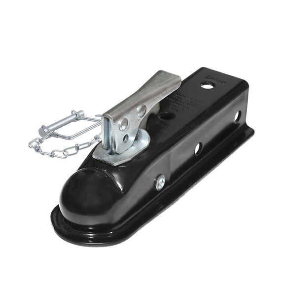 Black Trailer Coupler 2 X 2 Hitch Ball Coupling Straight Tongue 3500 Lbs RV Parts Camper Caravan Accessories ,Easy to Use