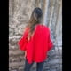 thumbnail image 5 of Chaqueta de Traje Informal Elegante con Abertura Frontal, Acampanada y Mangas 3/4 para Mujer. Rojo XL, 5 of 7