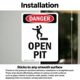 thumbnail image 3 of (2 Pack) Open Pit OSHA Danger Sign 10 Inch X 14 Inch Vinyl Label Decal Sticker Weather Resistant, UV Protected for Workplace, Business, and Construction Site, Made in the USA, 3 of 7
