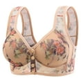 thumbnail image 2 of Ahuyic Womens Bra,Summer Plus Size Bra,Womens Comfortable Lace Breathable Bra Underwear No Rims,Beige,M, 2 of 3