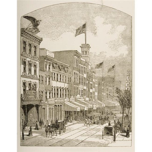 Arch Street Philadelphia Pennsylvania In 1870s From American Pictures Drawn With Pen Pencil By Rev Samuel Manning Circa 1880 Poster Print 44 12 X 16 Walmart Com Walmart Com