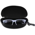 thumbnail image 2 of 3-pack zippered case glasses and sunglasses case with plastic carabiner hook bla, 2 of 5