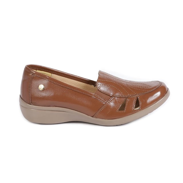 240-08 Mocasin Casual para Dama Mujer en color Miel, Elaborado de Piel Vacuno. Cklass 240-08