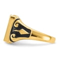 thumbnail image 3 of Auriga Fine Jewelry 14K Yellow Gold Men's Polished and Textured with Black Enamel Masonic Ring, 3 of 6