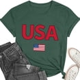 thumbnail image 5 of Womens American Flag Short Sleeve Shirts Independence Day Patriotic Casual Tops USA Flag Stars Stripes Blouse, 5 of 6