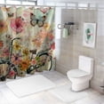 thumbnail image 7 of Creowell Butterflies Shower Curtain, Stroller of Flowers and Butterflies Carriage Cart Celebration Shower Theme, Cloth Fabric Bathroom Decor Set with Hooks White, 7 of 7