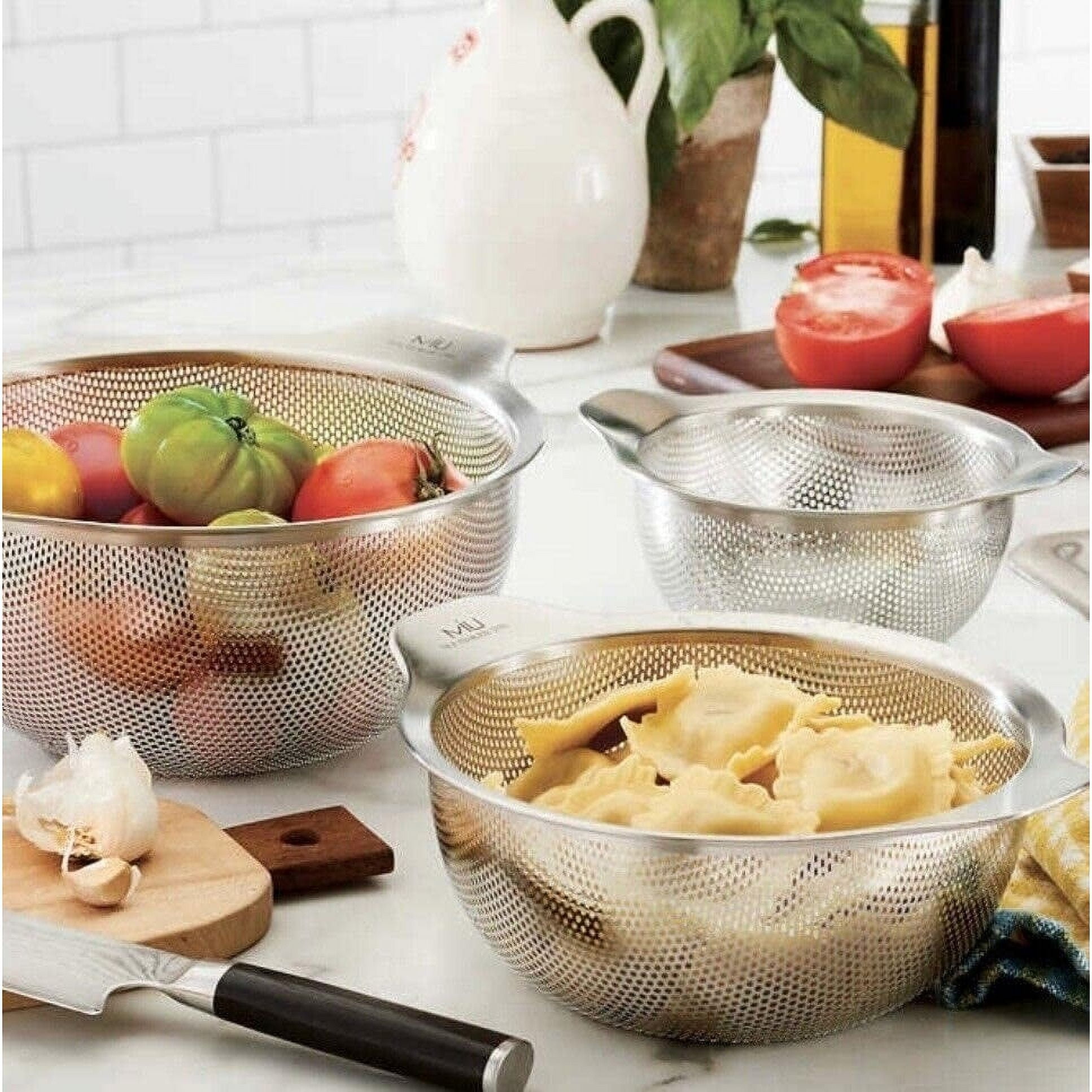 MIU 3 Piece Stainless Steel Mesh Colander Set with Handles - Small