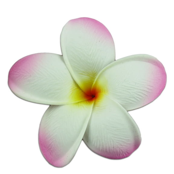 Hi Jewelry Foam Hair Clip Plumeria Lg Pink-white