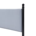 thumbnail image 5 of Christopher Knight Home 48" Striped King Upholstered Bed Frame with Headboard, Black+Blue White, 5 of 10