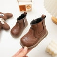 thumbnail image 5 of XXWXYD Baby Boots Girls Shoes Fashion Solid Color Short Boots Non Slip Breathable Boots Simple Casual Walking Shoes for Toddler/Little Kid/Big Kid(3-6 Months,Brown), 5 of 5