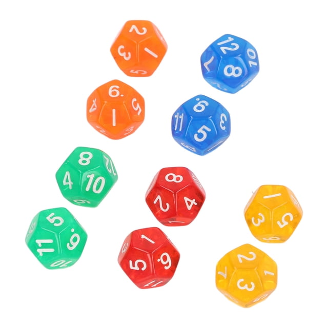 Dados De Juego, 5 Colores, 12 Caras, Evitan La Oxidación, Dados Transparentes, Varios Colores, 40 Piezas Para Juegos De Mesa