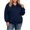 Navy, variant on Tqcoqu Plus Size Women's Zip Up Hoodie, Casual Long Sleeve Drawstring Solid Hooded Sweatshirt Jacket with Pocket