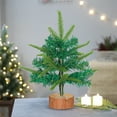 thumbnail image 3 of Mini White Christmas Tree, Snow Flocked Mini Tabletop Pine Trees with Wooden Base,Artificial Desk Christmas Trees for Xmas Holiday Home Party Table Decorations, 3 of 6