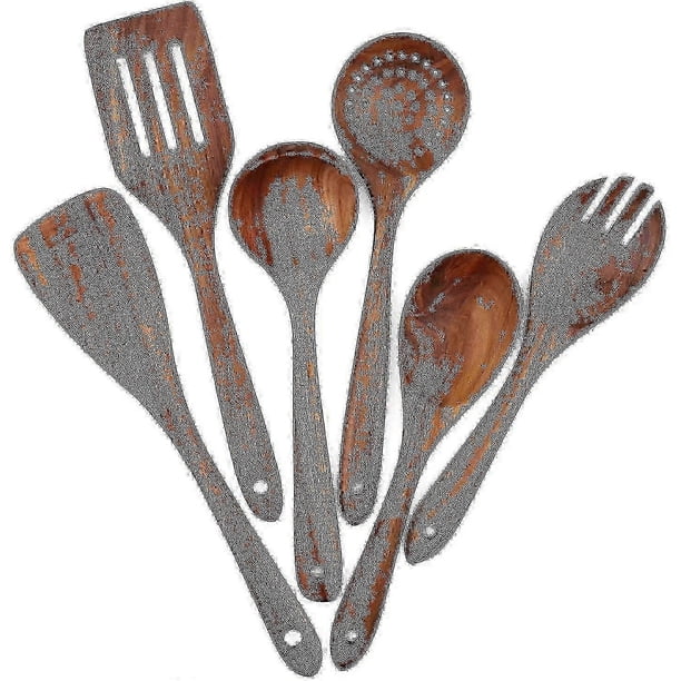 u200b6-Piece Wooden Kitchen Utensil Set with Heat-Resistant Non-Scratch Tools for Cooking/Bakingu200b_MM2